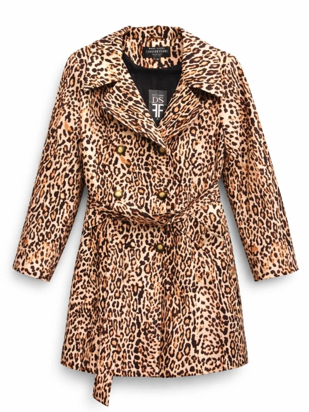 NWT Donna Salyers Fabulous Furs Leopard Rain Jacket Coat Size M